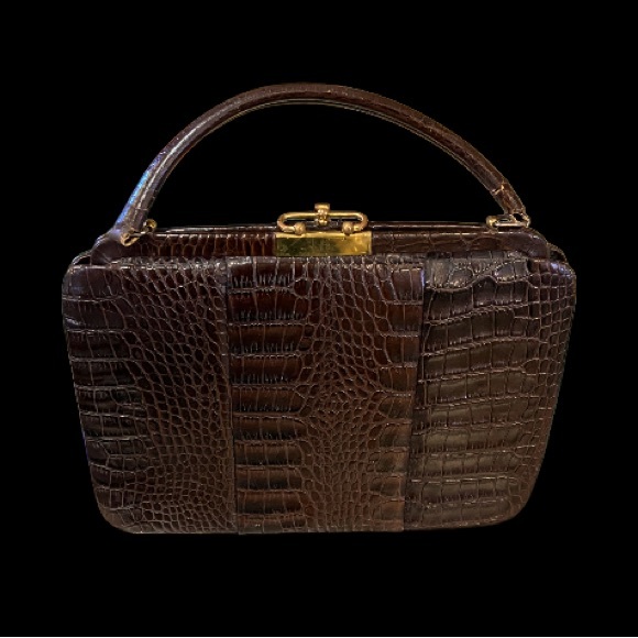 Vintage Goldline alligator top handle purse - Picture 1 of 8